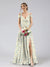 A-Line/Princess Cold Shoulder Short Sleeves Split Side	Floral Bridesmaid Dresses