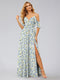 A-Line/Princess Cold Shoulder Short Sleeves Split Side Floral Bridesmaid Dresses
