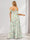 A-Line/Princess Cold Shoulder Short Sleeves Split Side Floral Bridesmaid Dresses