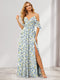 A-Line/Princess Cold Shoulder Short Sleeves Split Side Floral Bridesmaid Dresses