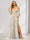 A-Line/Princess Cold Shoulder Short Sleeves Split Side Floral Bridesmaid Dresses