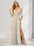 A-Line/Princess Cold Shoulder Short Sleeves Split Side Floral Bridesmaid Dresses