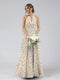 A-Line/Princess Halter Sleeveless Ruched Floral Bridesmaid Dresses