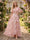 A-Line/Princess V-Neck Long Floral Bridesmaid Dresses with Ruffles