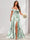 Floor-Length Off-the-Shoulder Long Floral Dresses with Split Side & Ruched