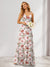 A-Line/Princess V-Neck Long Floral Bridesmaid Dresses with Ruched