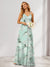 A-Line/Princess V-Neck Long Floral Bridesmaid Dresses with Ruched