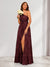 A-Line/Princess One-Shoulder Long Floral Bridesmaid Dresses with Split Side