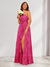 A-Line/Princess One-Shoulder Long Floral Bridesmaid Dresses with Split Side