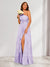 A-Line/Princess One-Shoulder Long Floral Bridesmaid Dresses with Split Side