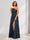 A-Line/Princess One-Shoulder Long Floral Bridesmaid Dresses with Split Side