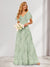 A-Line/Princess V-Neck Long Floral Bridesmaid Dresses with Ruffles