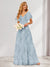A-Line/Princess V-Neck Long Floral Bridesmaid Dresses with Ruffles