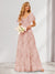 A-Line/Princess V-Neck Long Floral Bridesmaid Dresses with Ruffles