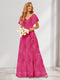 A-Line/Princess V-Neck Long Floral Bridesmaid Dresses with Ruffles