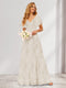 A-Line/Princess V-Neck Long Floral Bridesmaid Dresses with Ruffles
