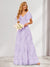 A-Line/Princess V-Neck Long Floral Bridesmaid Dresses with Ruffles