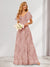 A-Line/Princess V-Neck Long Floral Bridesmaid Dresses with Ruffles