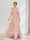 A-Line V-Neck Half Sleeves Split Side Floral Bridesmaid Dresses With Pockets