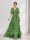 A-Line V-Neck Half Sleeves Split Side Floral Bridesmaid Dresses With Pockets