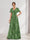 A-Line V-Neck Short Sleeves Floral Bridesmaid Dresses with Pockets