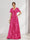 A-Line V-Neck Short Sleeves Floral Bridesmaid Dresses with Pockets