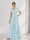 A-Line V-Neck Short Sleeves Floral Bridesmaid Dresses with Pockets