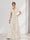 A-Line V-Neck Short Sleeves Floral Bridesmaid Dresses with Pockets