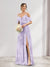 A-Line V-Neck Spaghetti Straps Floral Bridesmaid Dresses with Pockets