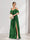 A-Line V-Neck Spaghetti Straps Floral Bridesmaid Dresses with Pockets