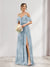 A-Line V-Neck Spaghetti Straps Floral Bridesmaid Dresses with Pockets