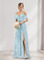 A-Line V-Neck Spaghetti Straps Floral Bridesmaid Dresses with Pockets