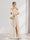A-Line V-Neck Spaghetti Straps Floral Bridesmaid Dresses with Pockets