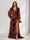 A-Line/Princess V-Neck Long Sleeves Floor Length Bridesmaid Dresses with Split Side