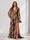 A-Line/Princess V-Neck Long Sleeves Floor Length Bridesmaid Dresses with Split Side