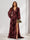 A-Line/Princess V-Neck Long Sleeves Floor Length Bridesmaid Dresses with Split Side