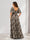 A-Line V-Neck Half Sleeves Floral Bridesmaid Dresses With Pockets & Split Side