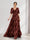 A-Line V-Neck Half Sleeves Floral Bridesmaid Dresses With Pockets & Split Side