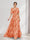 A-Line V-Neck Half Sleeves Floral Bridesmaid Dresses With Pockets & Split Side