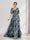 A-Line V-Neck Half Sleeves Floral Bridesmaid Dresses With Pockets & Split Side