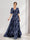 A-Line V-Neck Half Sleeves Floral Bridesmaid Dresses With Pockets & Split Side