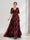 A-Line V-Neck Half Sleeves Floral Bridesmaid Dresses With Pockets & Split Side