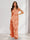 Trumpet/Mermaid V-Neck Asymmetrical Floral Wedding Guest Dresses with Bow & Ruffles