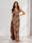 Trumpet/Mermaid V-Neck Asymmetrical Floral Wedding Guest Dresses with Bow & Ruffles