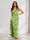 Trumpet/Mermaid V-Neck Asymmetrical Floral Wedding Guest Dresses with Bow & Ruffles