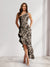 Sheath/Column One-Shoulder Ruffle Floral Wedding Guest Dresses with Split Side