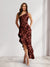 Sheath/Column One-Shoulder Ruffle Floral Wedding Guest Dresses with Split Side