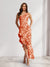 Sheath/Column One-Shoulder Ruffle Floral Wedding Guest Dresses with Split Side