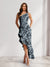 Sheath/Column One-Shoulder Ruffle Floral Wedding Guest Dresses with Split Side