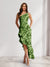 Sheath/Column One-Shoulder Ruffle Floral Wedding Guest Dresses with Split Side